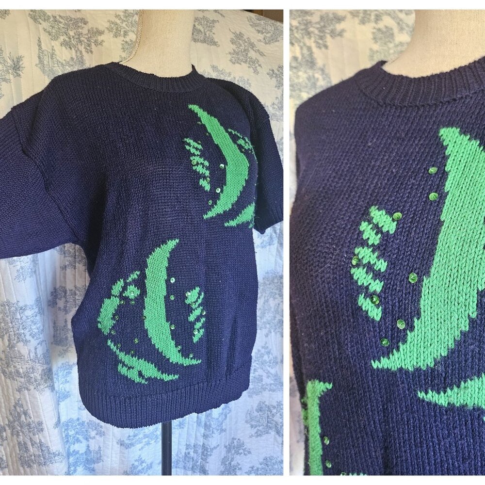 Size M Vintage 1980s Marella Angel Fish Sweater